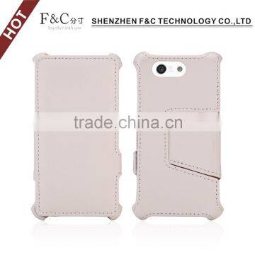 Mobile phone durable foldable case white for sony xperia z4 compact