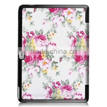 Lady use flower pattern Leather Stand case for Huawei MediaPad M2 10.0 match with pc cover