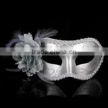 Silver Venetian Feather Fancy Dress Masquerade Costume Carnival Party Ball MASK MK074