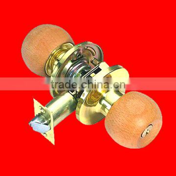 Door Lock Wooden Ball Knob Lock