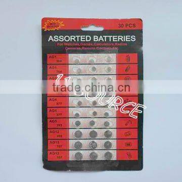 30 PCS Assorted Button Cell Batteries