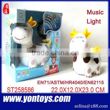 B/O plastic musical cow toy with light