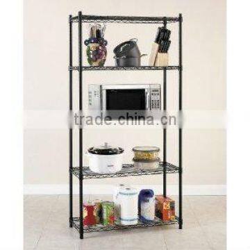 Black Epoxy Wire Shelf Unit