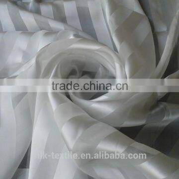 12mm black white stripe chiffion satin pure silk fabric