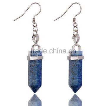 Lapis lazuli point pendant earrings for gifts