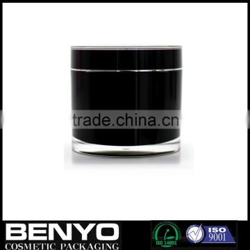 200ml big capacity hot selling golden acrylic black matte jar