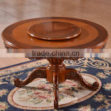 Wood Round Rotating Chinese Dining Table Round Solid Wood Dining Table