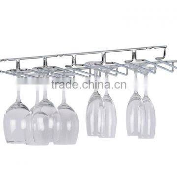 Top home bar Glasses Storage hanging wine glass rack Chrome