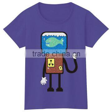Custom Girl Cute Design t Shirt / Wholesale Cotton Women Tshirt photo-3