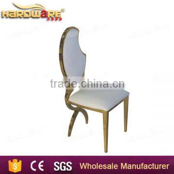 Hotel Moon Back Gold Frame Chairs French White Chairs photo-3