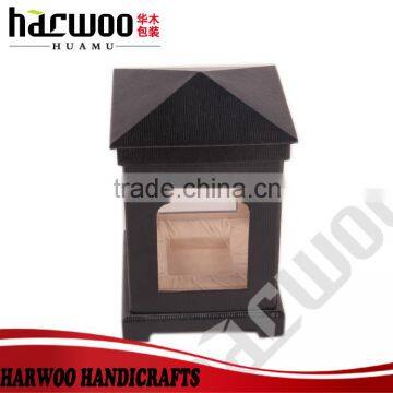 Fashion black perfume gift box with clear window