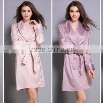 Spring Long Sleeve Elegant Satin Bathrobes Summer Dressing Gowns For Women Robe Pajamas Female Peignoir Kimono Robes Nightdress