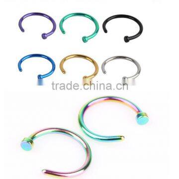 NR9104 Hot Sale Medical Titanium Nose Hoop Nose Rings Body Piercing Jewelry 7 Colors Body Jewelry