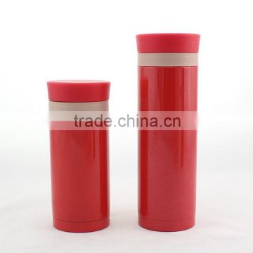 300ML Portable Thermos Stainless Steel Vacuum Flask with red color coated