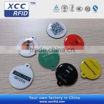 13.56mhz QR code printable epoxy nfc tag for dog