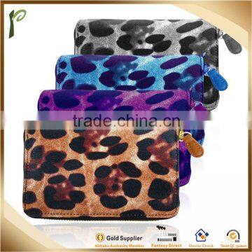 Popwide newest 2014 FACTORY SALE Leopard leather coin purse