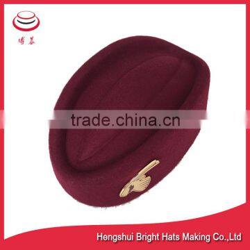 traditional wool felt cap for stewardess