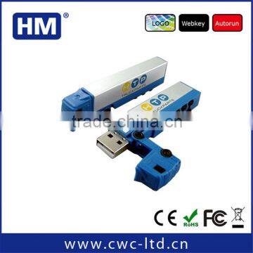 Alibaba china customized logo truck shaped plastic usb flash drive blank for free sample