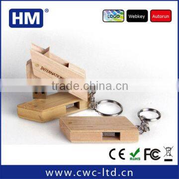 Wood swivel USB flash drive 2GB4GB8GB16GB with keychain wooden USB stick Custom Solution print/laser engraving LOGO