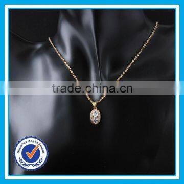Real Zircon Crystal 24k Saudi Gold Jewelry Meaningful Pendant Natural Gemstone Necklace