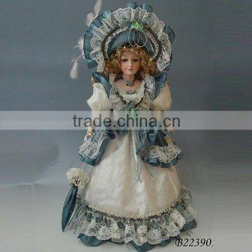 22 inch Lifelike porcelain umbrella dolls fairy porcelain dolls