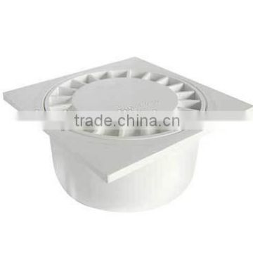 White color/large diameter pvc high-deep square floor drain