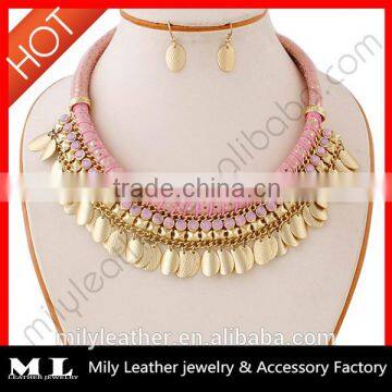 2014 GOLD FASHION INDIA MULTIPLE RHINESTONE CHOKER NECKLACE MLJS 037