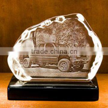 Lighted Photo Crystal Panel,Wide Engraved Crystal Iceberg Photo Frame For Souvenir Gifts