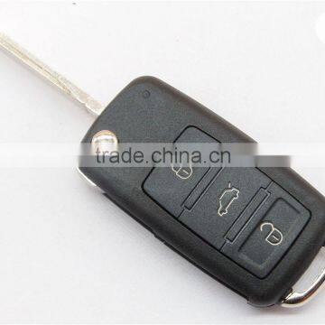 VW Key Blank With 3 Buttons Flip Car Key Shell (can't be Departed) photo-2