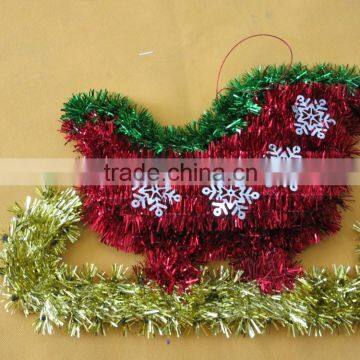 36x23cm PET classic snow sled Christmas hanging decoration