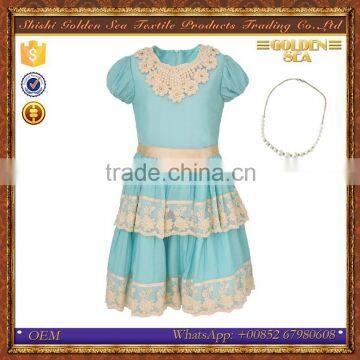 Middle east fancy design jacquard fabric children frock