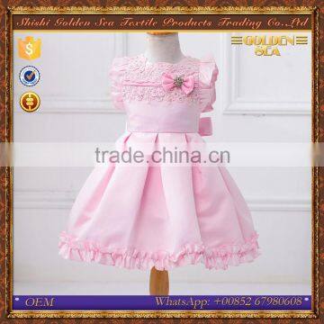 new style pink lace birthday party pretty children wedding dress