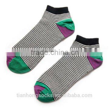 Cheap striped men socks special socks colorful ankle socks boat socks wholesale