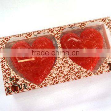 2pcs Heart Shape Wedding Candle With Key