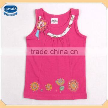 (N2659) 2-6Y fuchsia high quality wholesale fashion summer baby tank top