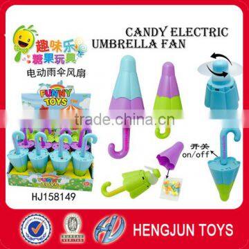 China beautiful sweet candy toy electric umbrella fan 12pcs