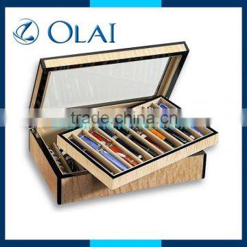 charming pen storage box,hot sale pen box for display,wood pen box for display