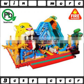 pvc material large playground inflatable adult game cheap jungle 3D play bed large inflatable for sale