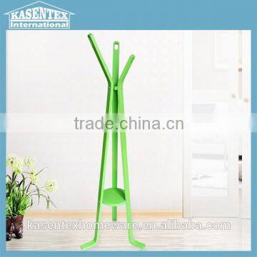 Green Color Solid Wood Coat Rack