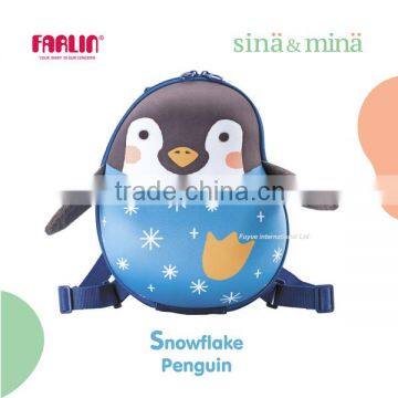 Farlin Sina & Mina 3D Design Cartoon Animal Hard Shell Backpack Snowflake Penguin Children Backpacks