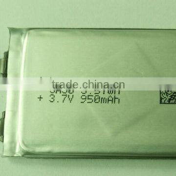 LP523450DL 3.7v 950mah rechargeable lipo battery lithium polymer battery pack