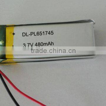 High temperature lithium ion polymer battery 3.7V 480mAh China manufacturer