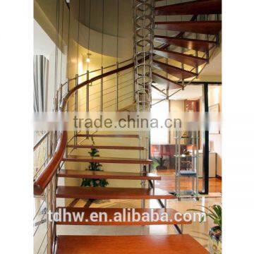 contemporary commercial metal stairs with oak wood steps