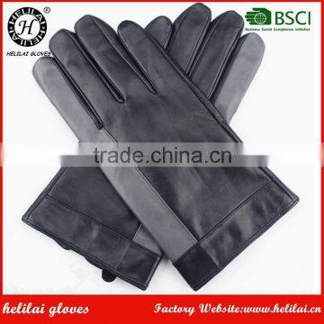 2016 Wholesale Best Price Men Two-tone Leather Gloves in Winter