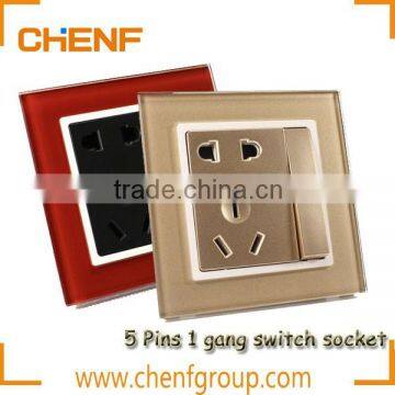 High Quality Cheaper 10A 250V 5 Holes Wall Switch Socket