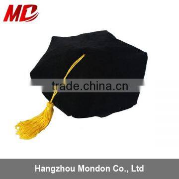 6 Sided Black Velvet Doctoral Tam with Tassel