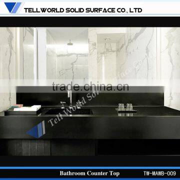 Stone Hotel Countertops, Black Bathroom Vanity, Corian Stone Bathroom Countertops