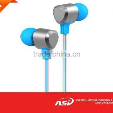 New Style Coloful Flat Cable Metal Earphone