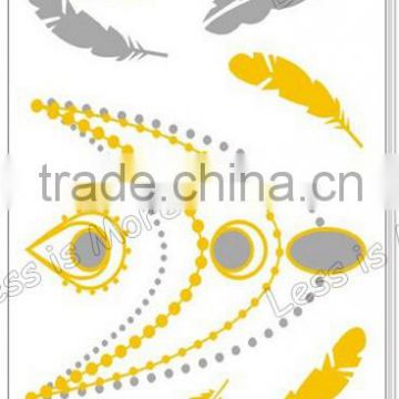 Newest design body temporary tattoo stickers flash Jewelry metallic temporary laser tattoo sticker