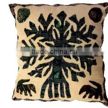 RTHCC-51 Tree Of Life Patchwork Art Indian Traditional Kantha Cotton cushion covers New Year Christmas Home Decor Gift